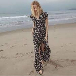 Doen Aurora Black Anemone floral dress XS